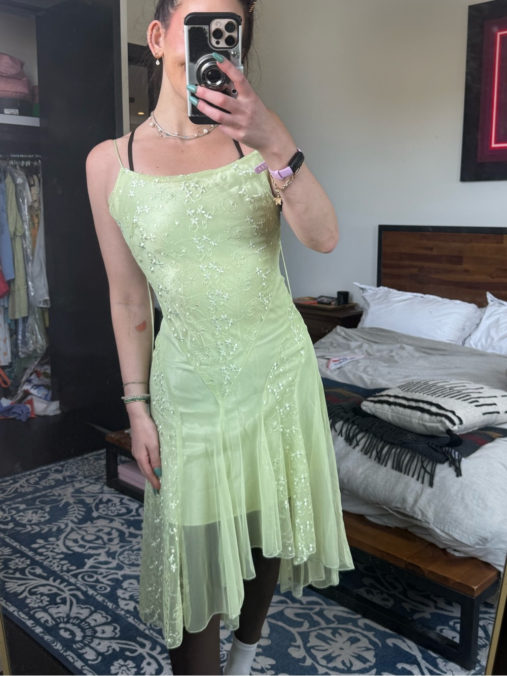Chic Asymmetrical Light Green Dress